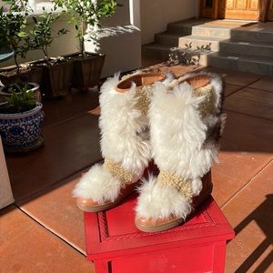 Coach “Morton” Wedge Shearling Boots NWOB